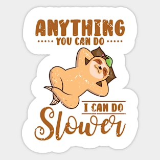 Cute Sloth Lazy Office Worker Working Sloth Statement Chill Sticker